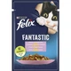 Вологий корм FELIX Fantastic для дорослих котів шматочки в желе з фореллю та зеленими бобами 85 г - изображение 1