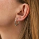Серебряные серьги - кольца "Шарики" 123389 Онікс - изображение 2