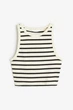 Топ H&M 1049251П XS білий чорні смужки - зображення 3