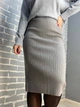 Спідниця жіноча My fashion 478 в'язка широкий рубчик розріз середня довжина 44-48 сіра - зображення 1
