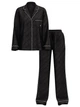 Піжама Victoria's Secret Glazed Satin Long Pajama Set Black Stripes розмір XS - зображення 2