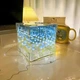 Декоративний світлодіодний нічник DIY у вигляді куба з 3D-ефектом квітучих лілій і прозорим корпусом, Blue - зображення 4