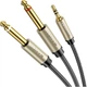 Аудіо кабель UGREEN AV126 mini-jack 3.5mm TRS to Dual 6.35mm TS/1m/Gray (UGR-10613) - зображення 2