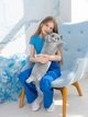 М'яка іграшка обіймашка антистрес Британський Кіт батон 70 см My Kigu Сірий (9046) - изображение 2
