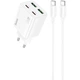 Сетевое зарядное устройство Hoco N55 20W 2C+2U + кабель Type-C to Type-C - White - изображение 1