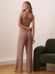 Штаны женские пижамные из трикотажа Ангора свободного кроя на резинке Seventeen S-M Коричневые 2235.6220 - изображение 2