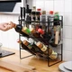 Полиця кухонна Stenson 3 ярусна Чорна 34х18.5х37.5 см (M50225 bl.) - зображення 5