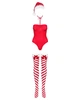 Сексуальный эротический новогодний костюм Obsessive Kissmas teddy Красный L/XL (SX1153) - изображение 3