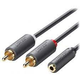 Аудіокабель UGREEN AV102 3.5 mm Female to 2 RCA Male Audio Cable 1m сірий (10588) - зображення 2