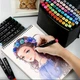 Набор двусторонних скетч маркеров Sketch Marker Touch 60 цветов в сумочке - изображение 3