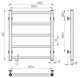 Рушникосушка водяна HEATPRO Dike P5 600x500 (Чорний, Нижнє підключення) ( CH-DI6005005WBA ) - зображення 3