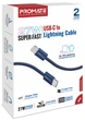 Кабель Promate EcoLine-Ci120 USB-C to Lightning 27W Power Delivery 1.2 м Navy (ecoline-ci120.navy) - изображение 7