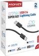 Кабель Promate EcoLine-Ci120 USB-C to Lightning 27W Power Delivery 1.2 м Black (ecoline-ci120.black) - изображение 7