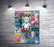 Картина Kaws персонаж у рукавичках у стилі поп-арт 43x60 см Модуль №1 (005625) - зображення 1