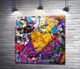 Картина Жовте серце і напис "Love" серед кольорових плям 60x60 см Модуль №1 (004456) - зображення 1