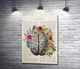 Картина ArtPoster Мозок та квіткова ілюстрація 36x50 см Модуль №1 (005547) - зображення 1