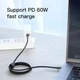 Кабель Baseus Type-C – Type-C PD 60W 2м Cafule Black/Gray (CATKLF-HG1) - изображение 5