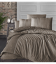 Комплект постельного белья Deluxe Satin First Choice - First Choice - DLX-225 MODALİFE ALMOND - Евро - Коричневый - изображение 1