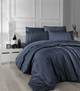 Комплект постельного белья Deluxe Satin Dark Series First Choice - First Choice - DLX-52 NEW TREND DENİM - Евро - Темно-синий - изображение 1