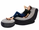 Надувное кресло с подстаканником Intex 68564 Ultra Lounge с пуфиком 154х98 см Серо-черный - изображение 3