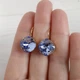Сережки Hand Made позолочені з кристалами Swarovski світло-волошкового відтінку - зображення 2
