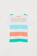 Футболка H&M 110 116см бело мятный полоска 407933292 - изображение 1