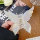 Затискач шпилька для волосся краб Метелик в Французькому стилі перламутровий білий - зображення 1