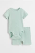Комплект (боди, шорты) H&M 104см ментоловый 1807942804 - изображение 1