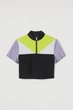 Топ H&M XS серый меланж, салатовый в полоску, черный 2607988867 - изображение 1