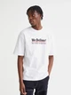 Футболка хлопковая оверсайз мужская H&M 271034065_delivery XL Белая с принтом (2727000041410) - изображение 1