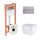 Готовое решение Qtap для ванной комнаты: подвесной унитаз Tern Ultra Quiet 525x345x360 + комплект инсталляции Nest 4 в 1 (квадратная клавиша Satin) - изображение 1