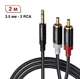 Аудиокабель Toocki 3.5 мм - 2 RCA адаптер-разветвитель для ТВ / планшета / ноутбука, 2 м, черный (95614589) - изображение 1