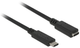 Kabel przedłużający Delock USB Type-C 10 Gbit/s 1 m Black (4043619855339) - obraz 1