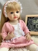 Велика вінілова лялька 55 см ручної роботи Reborn Baby Doll зі справжнім волоссям та красивими очима. - зображення 4