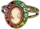 Кольцо "Камея радуги" Michal Negrin с разноцветными кристаллами Swarovski, ручная работа - изображение 1