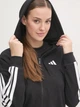 Толстовка на молнии с капюшоном женская Adidas W 3S Ft Fz Hd JE0052 L Black/White (4067902925905) - изображение 4