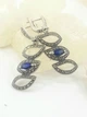Серебряные серьги со вставкой и капельным серебром (29700/5) - изображение 3