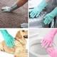 Силиконовые многофункциональные перчатки Magic Silicone Gloves Pink для уборки, чистки и мытья посуды Розовый - изображение 4