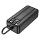 Внешний аккумулятор повербанк power bank HOCO Sabio c 3 кабелями J132B 30000mAh |1USB/1Type-C, 22.5W/3A, PD/QC Черный - изображение 4