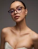 Солнцезащитные очки No Brand Image имиджевые прозрачные леопардовые коричневые - изображение 4
