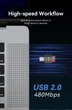 Картридер Vention USB 2.0 Type-C MicroSD Card Reader Gray Zinc Alloy Type (CLMH0) - изображение 2