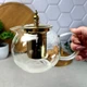Стеклянный чайник-кофейник для плиты 950 мл Kandy Золото - изображение 4
