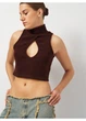 Топ boohoo 42 Темно-коричневый GZZ74359_02 - изображение 4