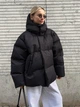 Пуховик зимний женский оверсайз. объемный теплый с капюшоном oversize Черный размер L (2878-B-L) - изображение 1
