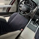 Накидка для сидіння автомобіля з алькантари Lux Прошитий квадратний ромбік Чорний з синьою ниткою Преміум 1 передня - зображення 3