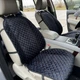 Автонакидки на сидіння з алькантари Lux Прошитий квадратний ромбик Чорний з синім рядком Преміум+ Повний комплект - зображення 4