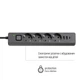 Мережевий фільтр-подовжувач СolorWay 4 розетки/3USB (2USB-A + 1 TYPE-C) (24W) Black 5M (CW-CHE435PDB) - зображення 12