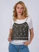 Блуза с кружевным верхом Vero Moda 317341513 M (82958M) Белый - изображение 4