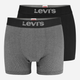 Набір трусів-боксерів чоловічих бавовняних Levi's Herringbone Boxer Brief 2P 701229543-003 M 2 шт Чорний/Сірий (8720245660150) - зображення 1