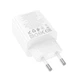 Адаптер мережевий HOCO N55 Fundador four-port charger set 2хUSB/2хType-C 20W/3A White - зображення 2
